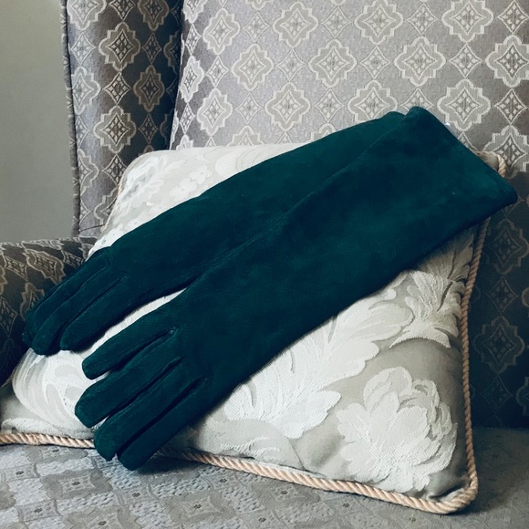 Adrienne Landau Genuine Suede Long Gloves - Picture 3 of 5